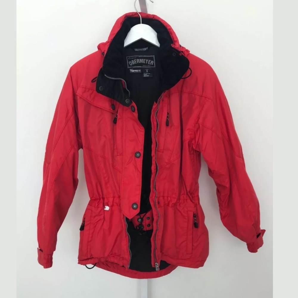 Obermeyer Red Thin Insulation Utility Ski Jacket … - image 3